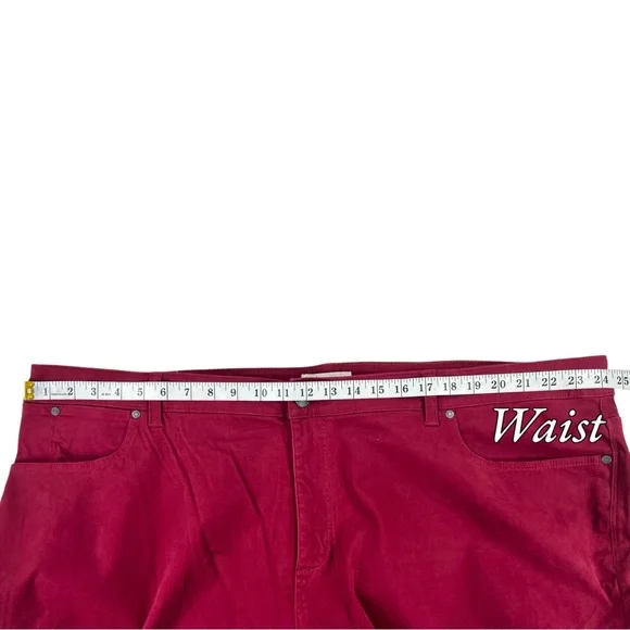 Talbots WOMENS PLUS SIZE 26W x 29" Zip Ankle Pants 5-Pocket Stretch Burgundy - Picture 8 of 16